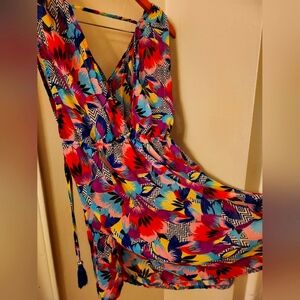 Sheer Floral Swimsuit Cover-up Dress